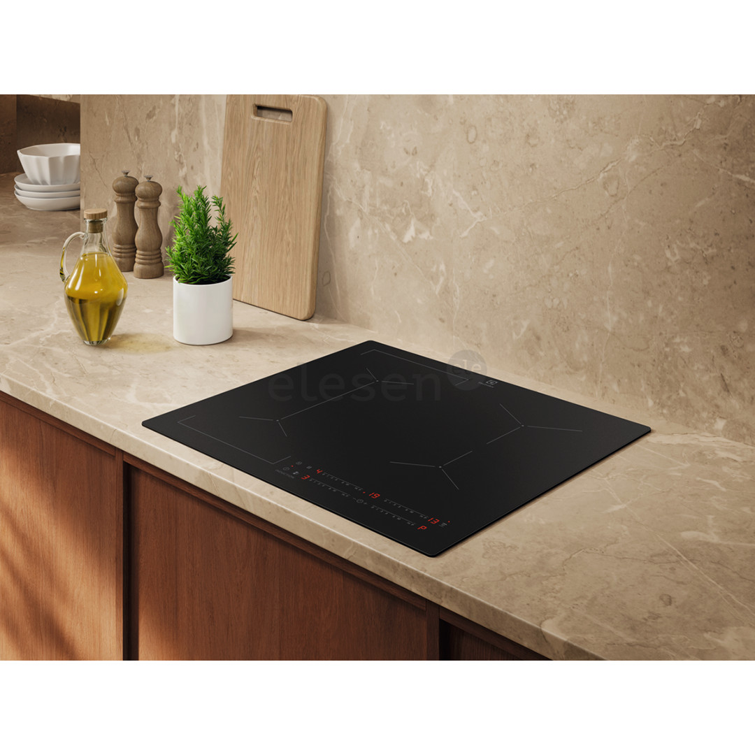 Electrolux 600 Series SaphirMatt SE® Hob2Hood, 59 cm pločio, juoda - Įmontuojama indukcinė kaitlentė