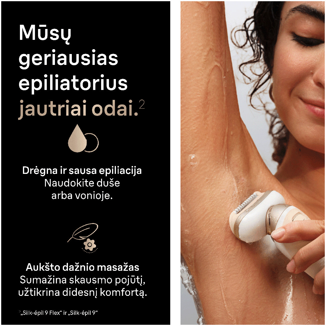 Braun Silk epil 9 Flex, baltas - Epiliatorius