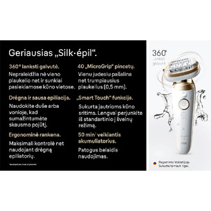Braun Silk epil 9 Flex, baltas - Epiliatorius