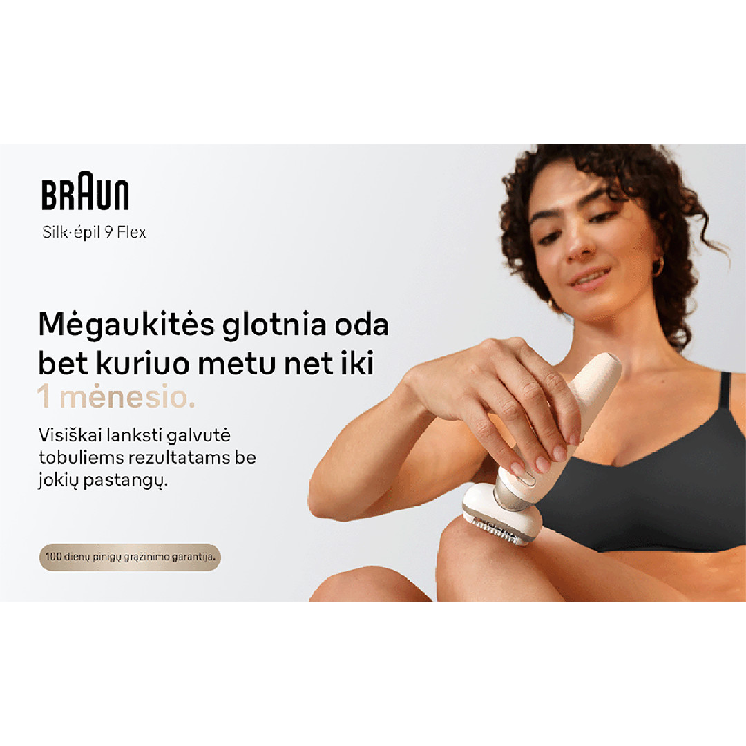 Braun Silk epil 9 Flex, baltas - Epiliatorius