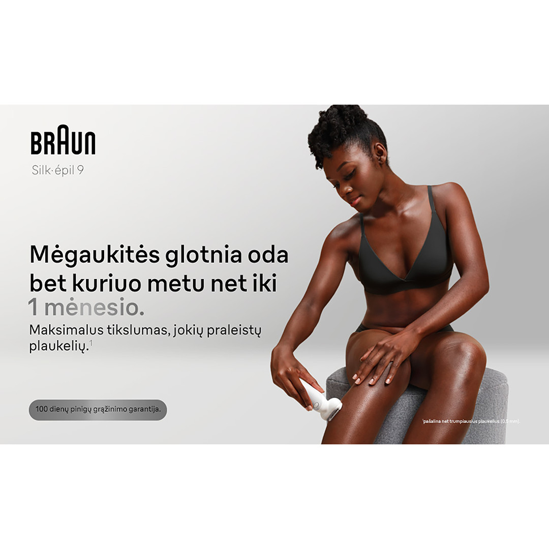Braun Silk epil 9, Wet & Dry, baltas - Epiliatorius