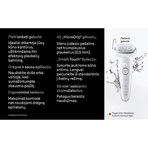 Braun Silk epil 9, Wet & Dry, baltas - Epiliatorius