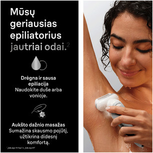 Braun Silk epil 9, Wet & Dry, baltas - Epiliatorius