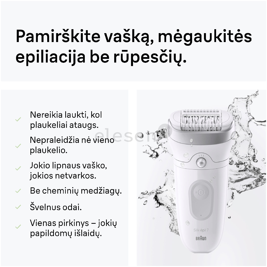 Braun Silk epil 7, baltas - Epiliatorius