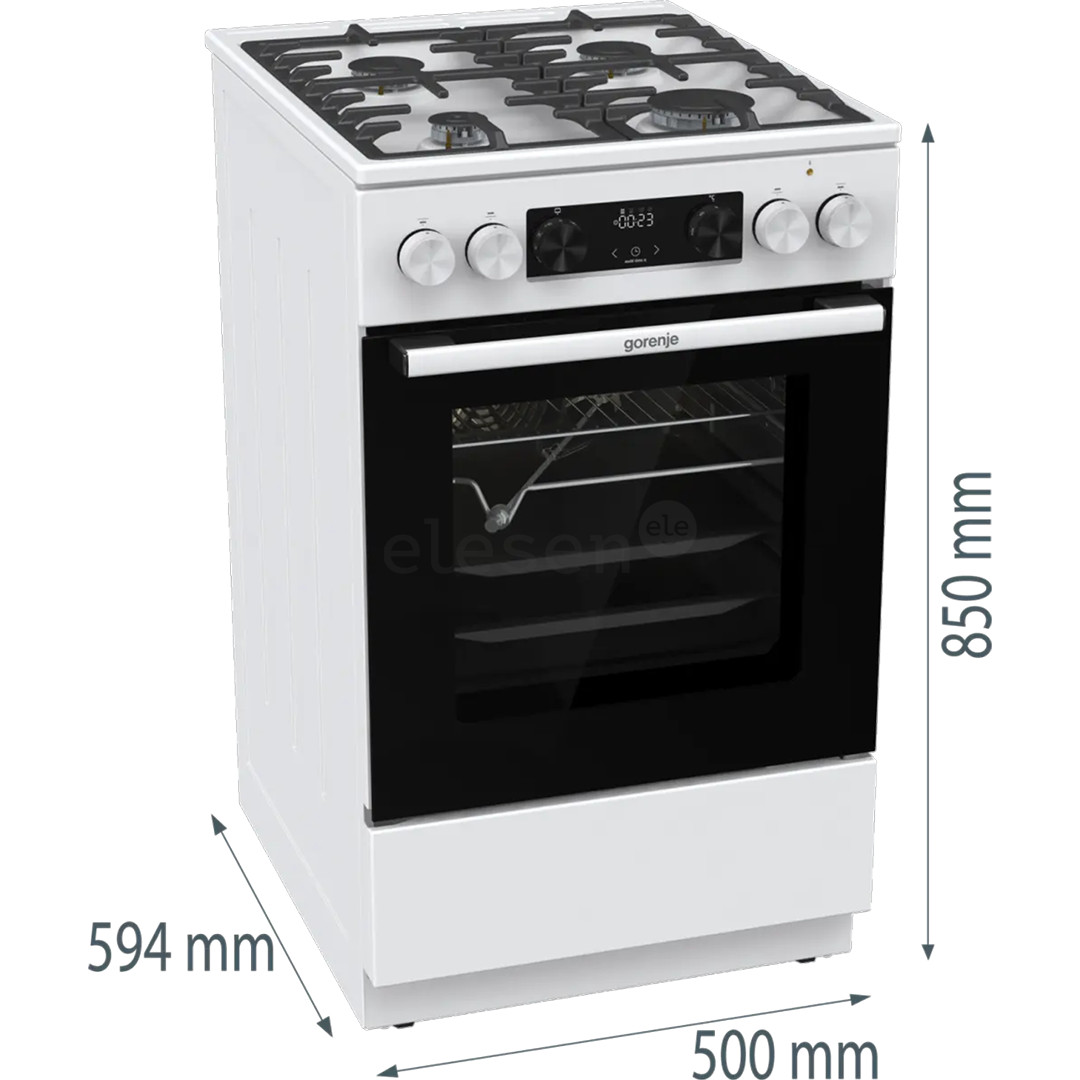 Gorenje, 70 л, ширина 50 см, белый - Газовая плита с электрической духовкой