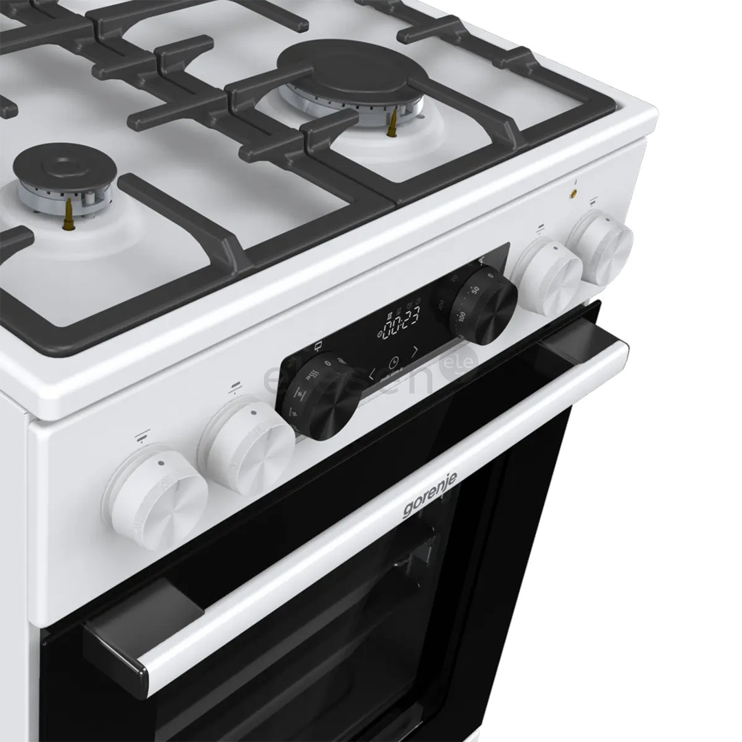 Gorenje, 70 л, ширина 50 см, белый - Газовая плита с электрической духовкой
