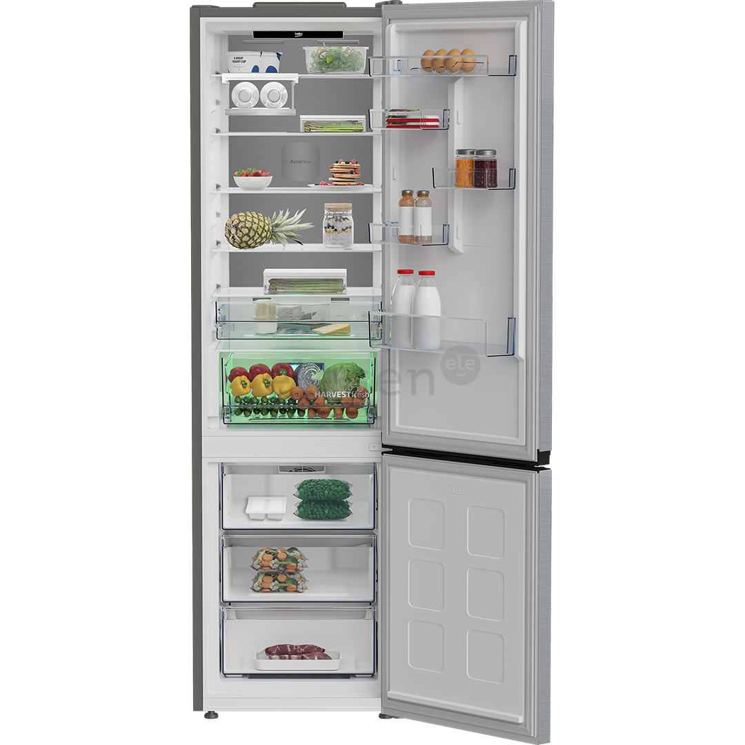 Beko, NoFrost, 415 L, aukštis 204 cm, pilkas - Šaldytuvas
