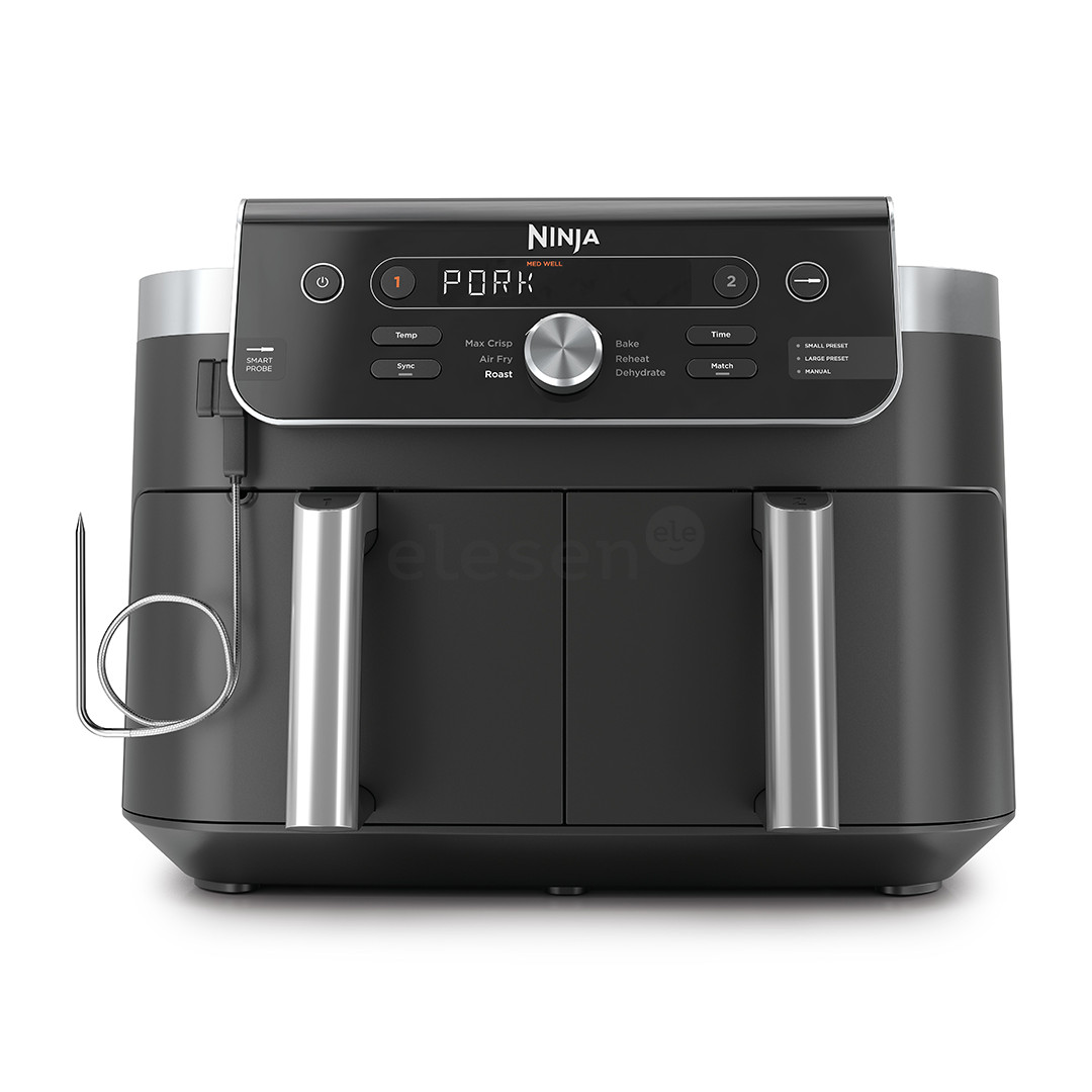 Ninja DualZone XL, 9.5 L, 2470 W, black - Air fryer with smart thermometer DZ950EU