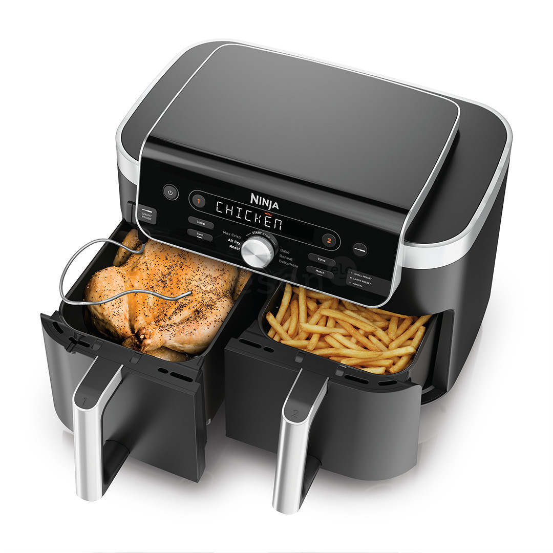 Ninja DualZone XL, 9.5 L, 2470 W, black - Air fryer with smart thermometer