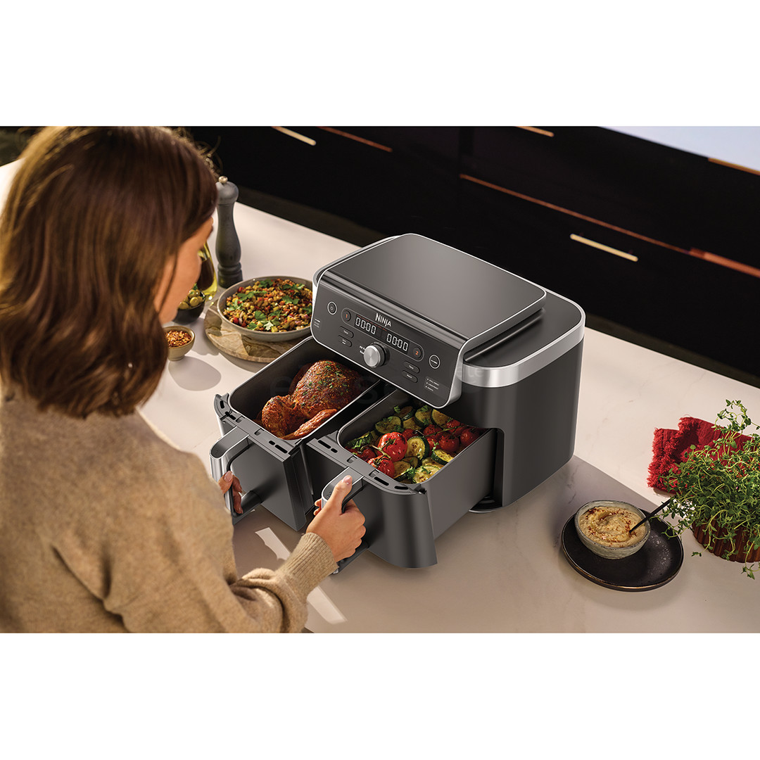 Ninja DualZone XL, 9.5 L, 2470 W, black - Air fryer with smart thermometer