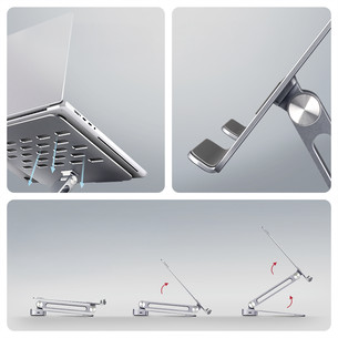 Axagon HMC-STND, 10''-16'', HUB 7in1, aluminum - Notebook stand