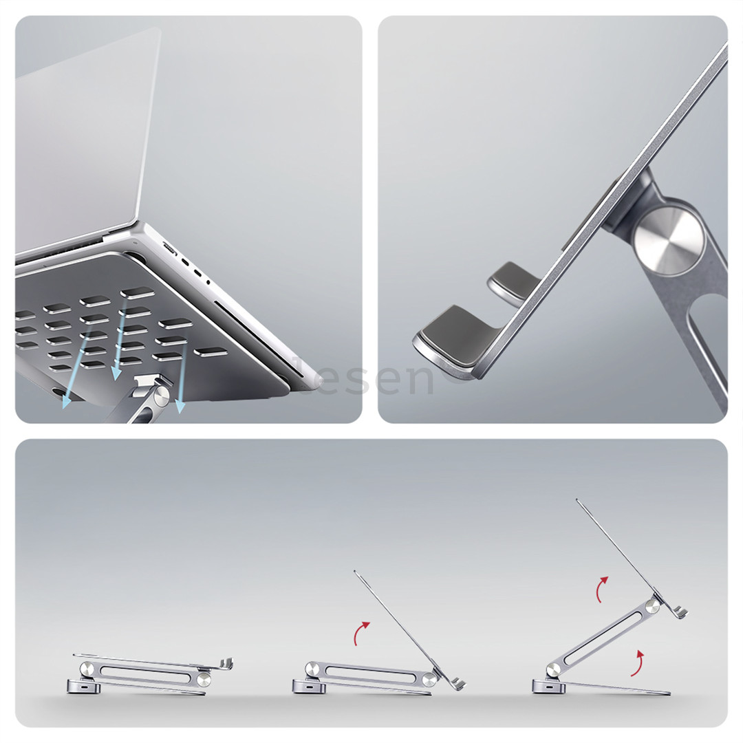 Axagon HMC-STND, 10''-16'', HUB 7in1, aluminum - Notebook stand