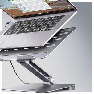 Axagon HMC-STND, 10''-16'', HUB 7in1, aluminum - Notebook stand