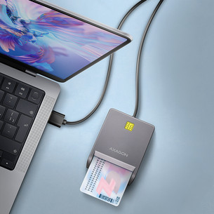 AXAGON CRE-SM3T, USB-A, gray - Smart card reader