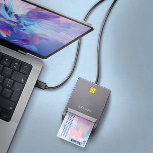 AXAGON CRE-SM3TC, USB-C, gray - Smart card reader