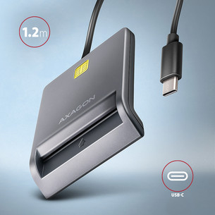 AXAGON CRE-SM3TC, USB-C, gray - Smart card reader