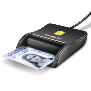 AXAGON CRE-SM3N, USB-A, black - Smart card reader