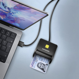 AXAGON CRE-SM3N, USB-A, black - Smart card reader