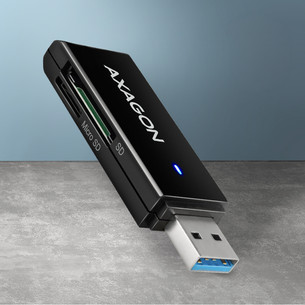 AXAGON CRE-S2N, USB-A, juodas - Kortelių skaitytuvas