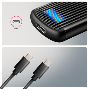 Axagon EEM2-SC, USB-C, 10Gbps, M.2 NVMe, black - SSD Case