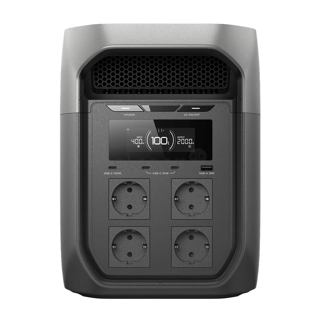 EcoFlow Delta 3 Max, 2048 Wh, 2400 W, juodas/pilkas - Maitinimo šaltinis