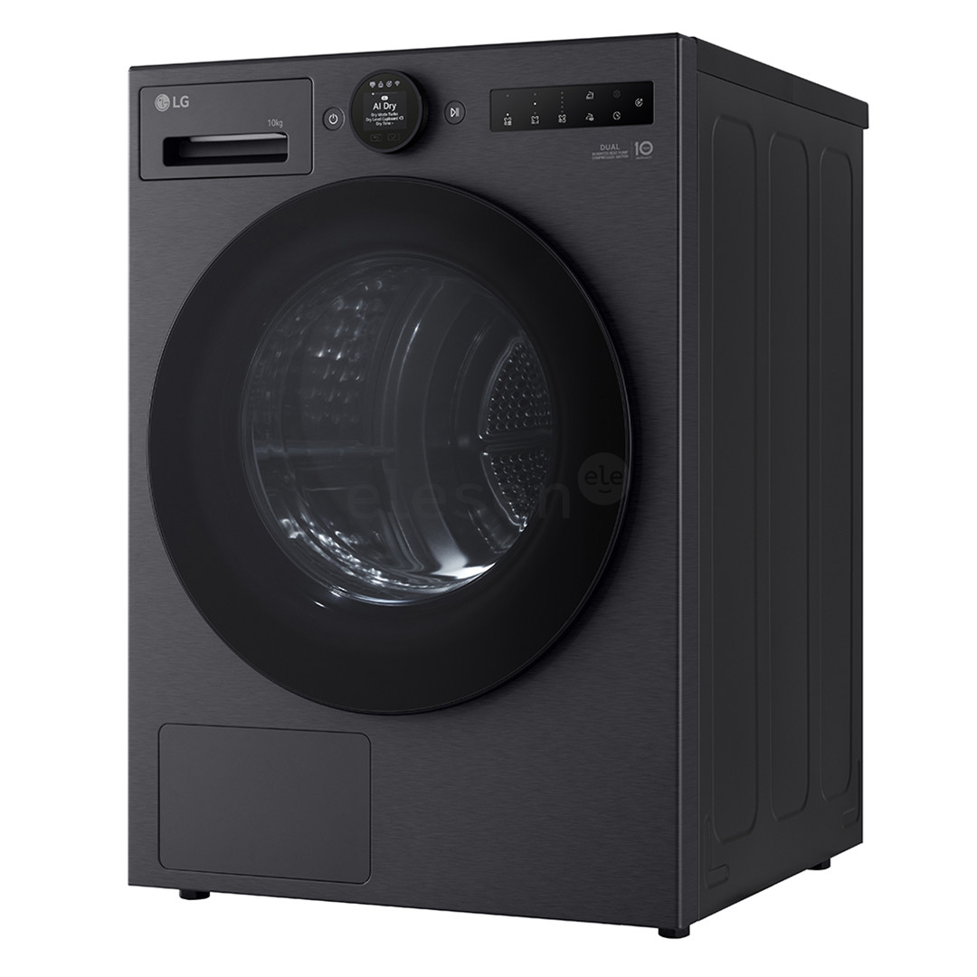 LG, šilumos siurblys, 10 kg, gylis 66 cm, matinė juoda - Džiovyklė