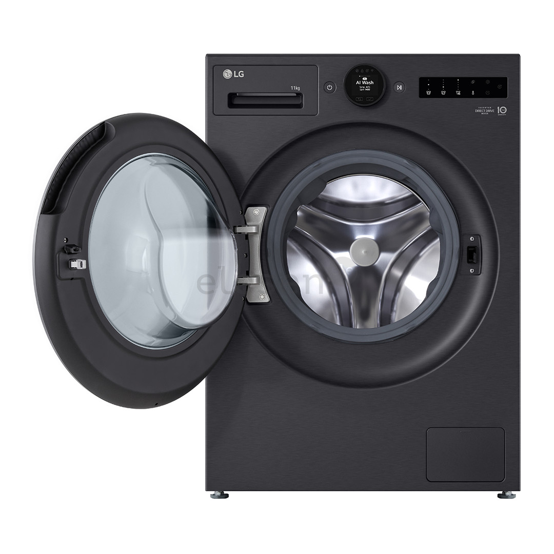 LG TurboWash 360˚, 11 kg, gylis 55 cm, 1400 aps./min., matinė juoda - Skalbimo mašina