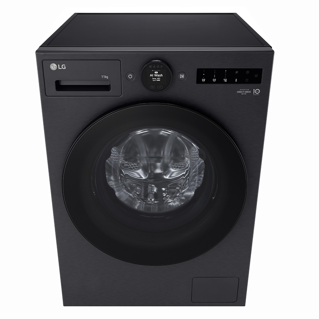LG TurboWash 360˚, 11 kg, gylis 55 cm, 1400 aps./min., matinė juoda - Skalbimo mašina