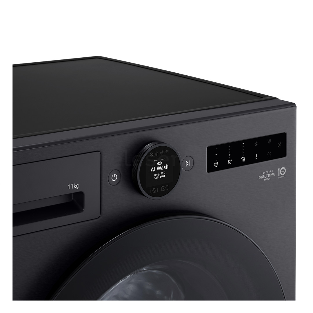 LG TurboWash 360˚, 11 kg, gylis 55 cm, 1400 aps./min., matinė juoda - Skalbimo mašina