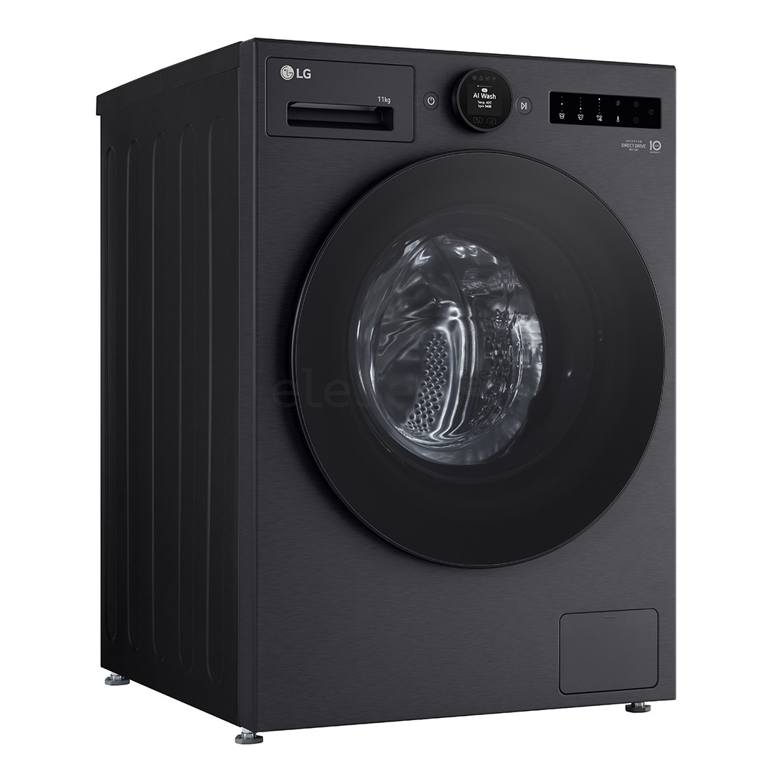 LG TurboWash 360˚, 11 kg, gylis 55 cm, 1400 aps./min., matinė juoda - Skalbimo mašina