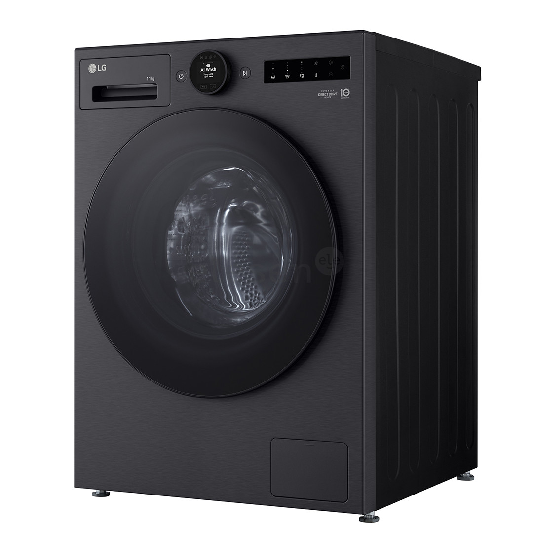LG TurboWash 360˚, 11 kg, gylis 55 cm, 1400 aps./min., matinė juoda - Skalbimo mašina