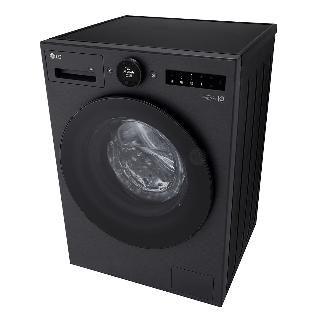 LG TurboWash 360˚, 11 kg, gylis 55 cm, 1400 aps./min., matinė juoda - Skalbimo mašina