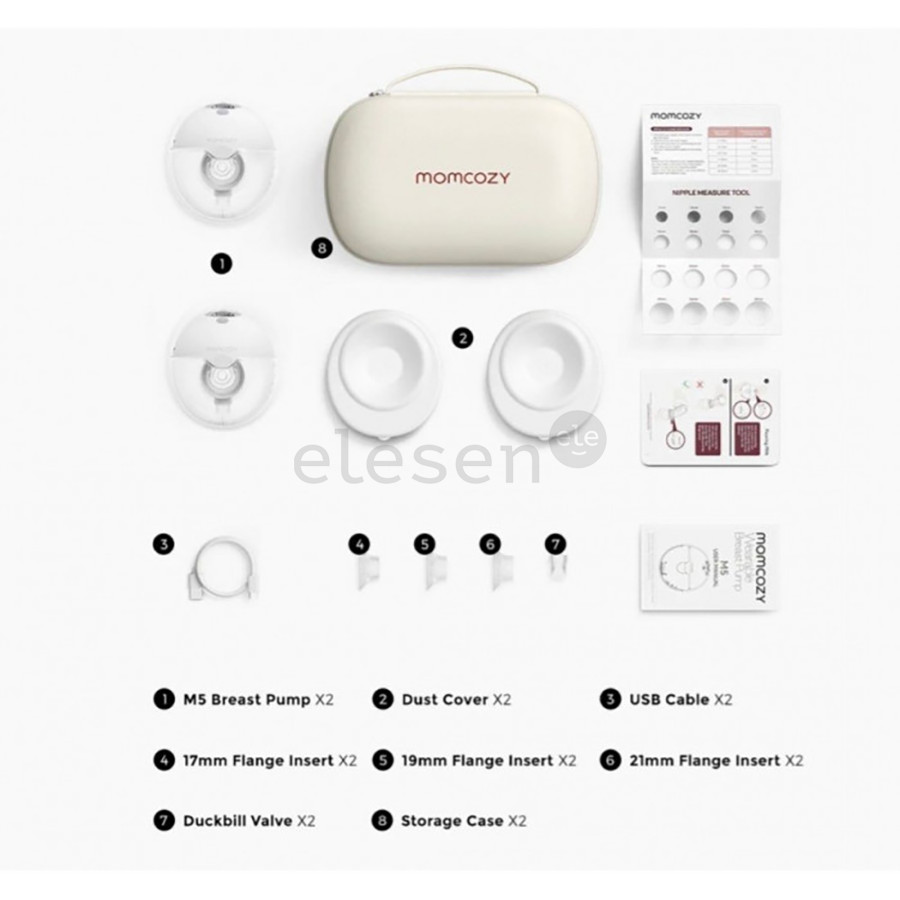 Momcozy M5 Wearable, dvigubas, baltas - Pientraukis
