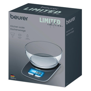 Beurer Limited Edition 2026, iki 3 kg, pilkos - Skaitmeninės virtuvės svarstyklės su dubeniu