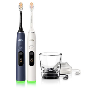 Philips Sonicare DiamondClean 8500, white/dark blue - Electric toothbrush set HX8596/22