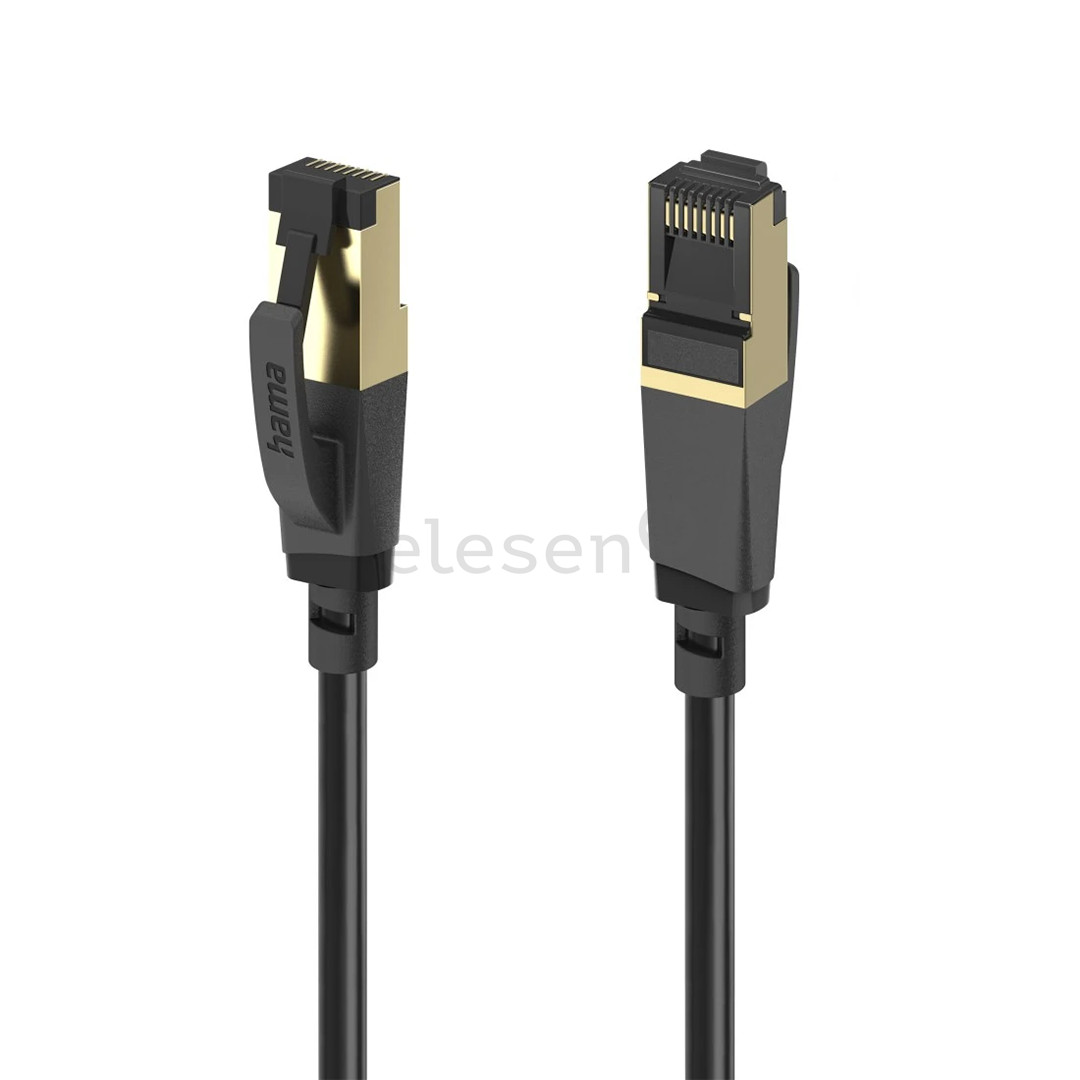Hama Ethernet Kaabel, Cat 8, 1,5 м, черный - Сетевой кабель