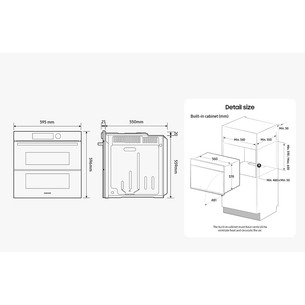 Samsung Dual Cook Flex, katalizė, 76 L, juoda - Įmontuojama orkaitė