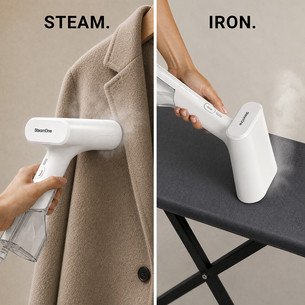 SteamOne Simon XL 2, 2000 W, baltas - Garinis lygintuvas + pūkų rinkiklis