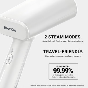 SteamOne Simon XL 2, 2000 W, baltas - Garinis lygintuvas + pūkų rinkiklis