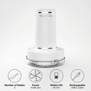 SteamOne Simon XL 2, 2000 W, baltas - Garinis lygintuvas + pūkų rinkiklis
