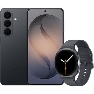 Samsung Galaxy S26, 256 GB, juodas + Watch8, 40mm, LTE, tamsiai pilkas - Išmaniųjų įrenginių rinkinys SM-S942BZKG+SM-L325F