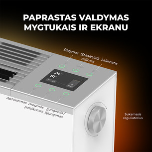 Aeno, 2000 W, white - Premium ECO Smart heater with real fire effect
