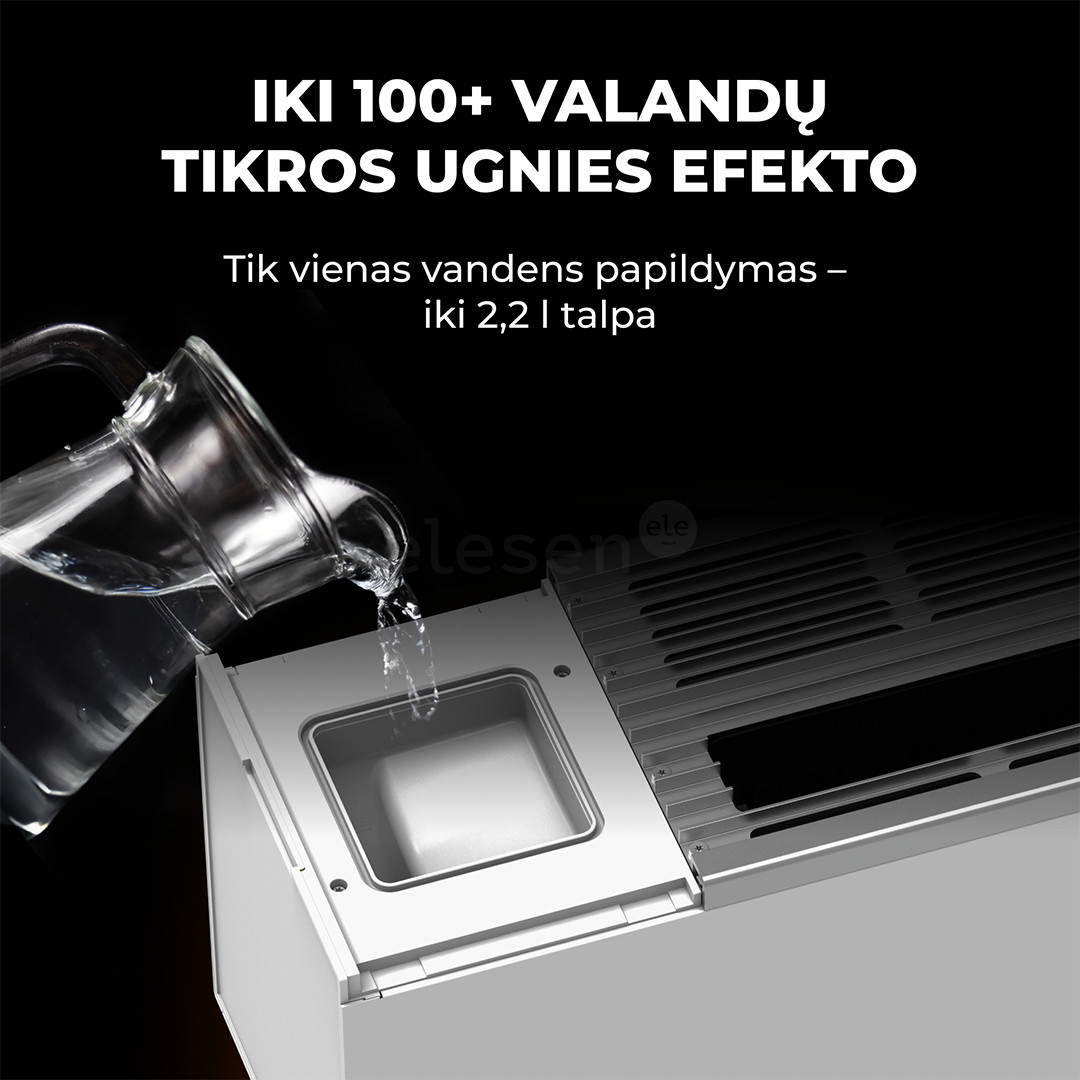 Aeno, 2000 W, white - Premium ECO Smart heater with real fire effect