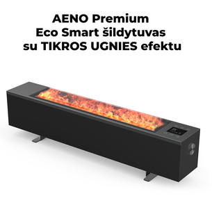 Aeno, 2000 W, juodas - Premium ECO išmanusis šildytuvas su židinio efektu