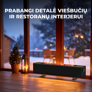 Aeno, 2000 W, juodas - Premium ECO išmanusis šildytuvas su židinio efektu