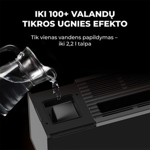 Aeno, 2000 W, juodas - Premium ECO išmanusis šildytuvas su židinio efektu