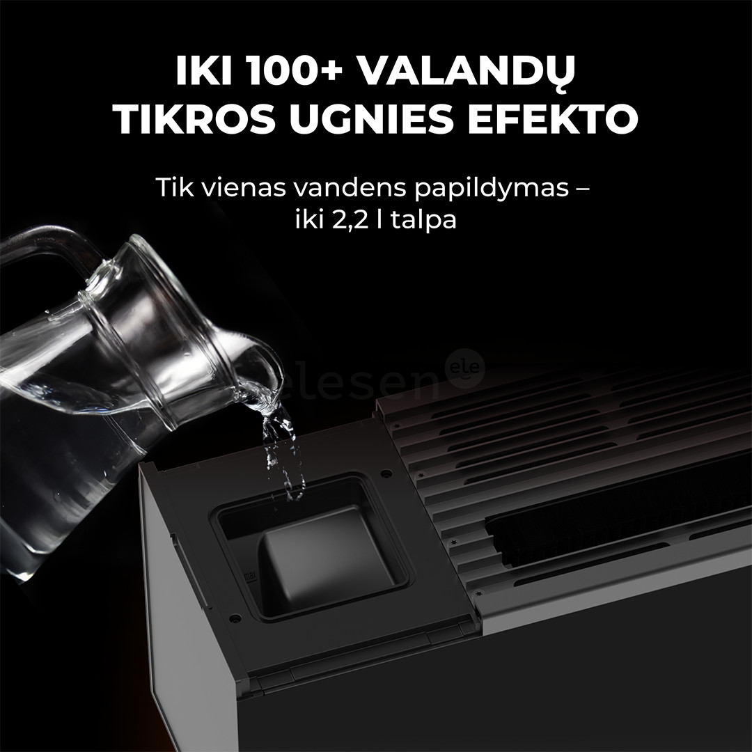 Aeno, 2000 W, juodas - Premium ECO išmanusis šildytuvas su židinio efektu