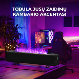 Aeno, 2000 W, juodas - Premium ECO išmanusis šildytuvas su židinio efektu