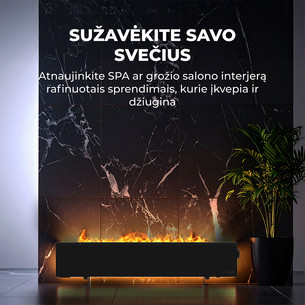 Aeno, 2000 W, juodas - Premium ECO išmanusis šildytuvas su židinio efektu