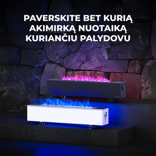 Aeno, 2000 W, juodas - Premium ECO išmanusis šildytuvas su židinio efektu